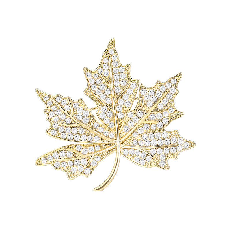Aubrey Gold-Tone Maple Leaf Brooch