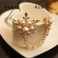 Rosalie Pearl-Effect Flower Chain Brooch
