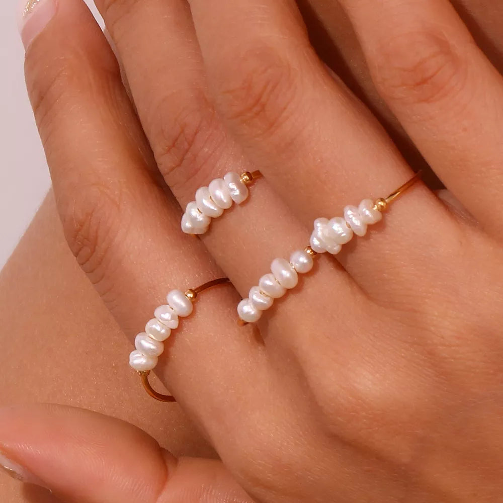 Anaïs Freshwater Baroque Pearl Ring – 18K Gold-Plated