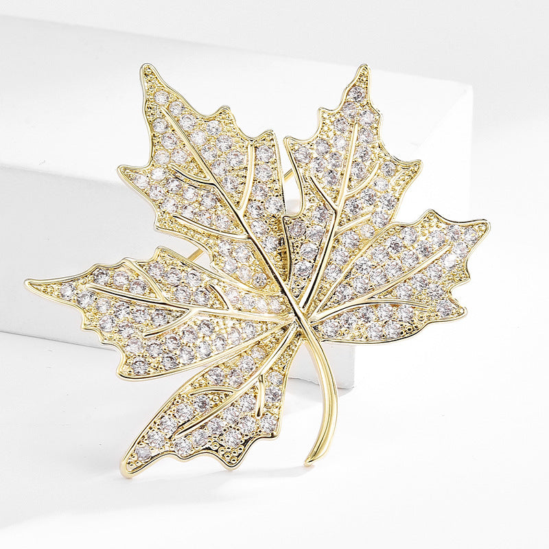 Aubrey Gold-Tone Maple Leaf Brooch