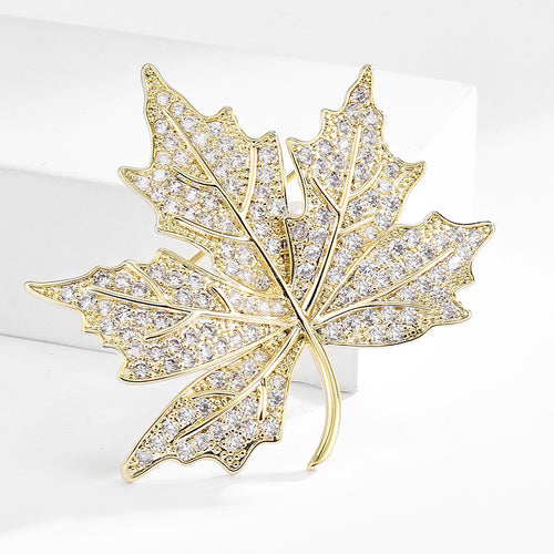 Aubrey Gold-Tone Maple Leaf Brooch