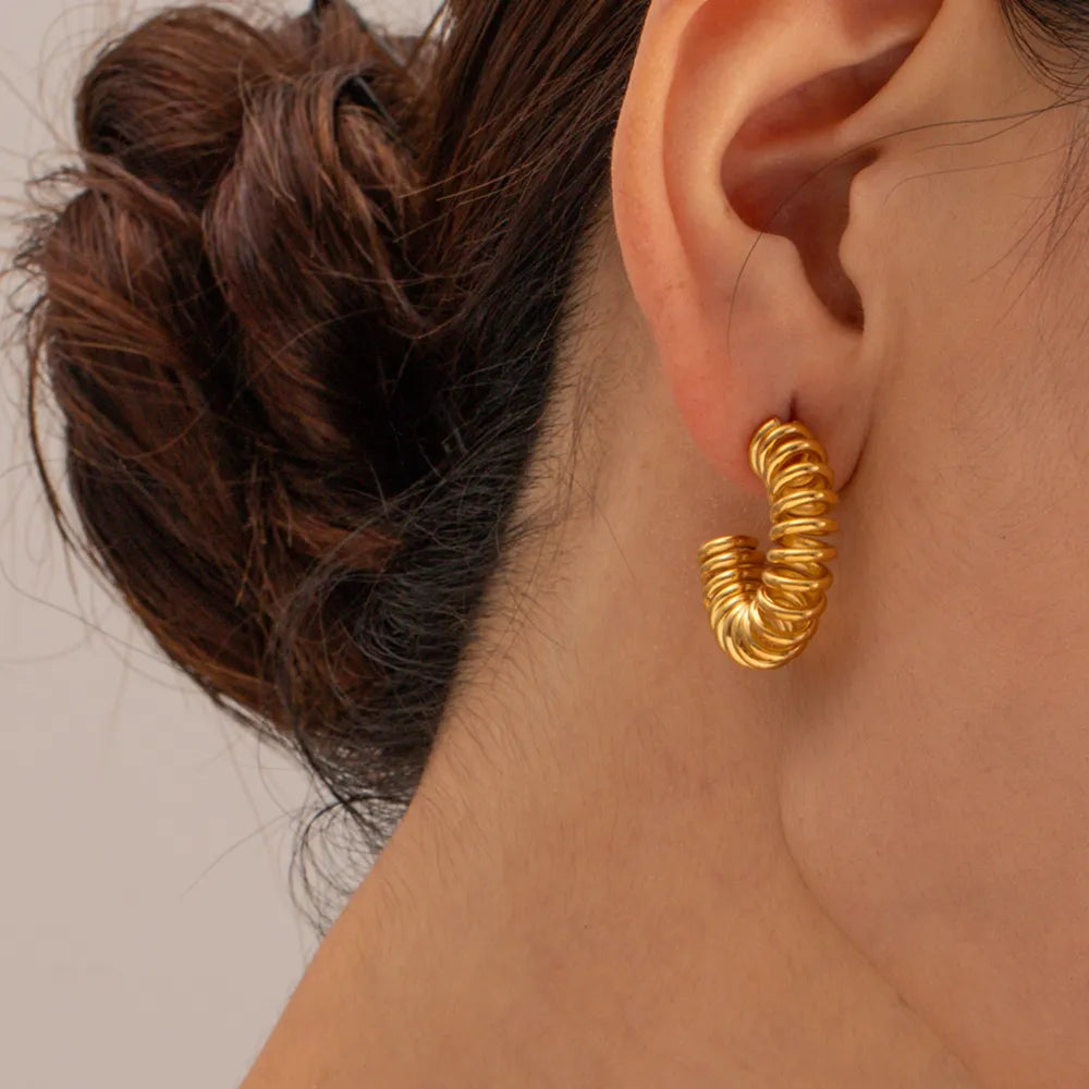 Estelle 18K Gold-Plated C-Hoop Earrings