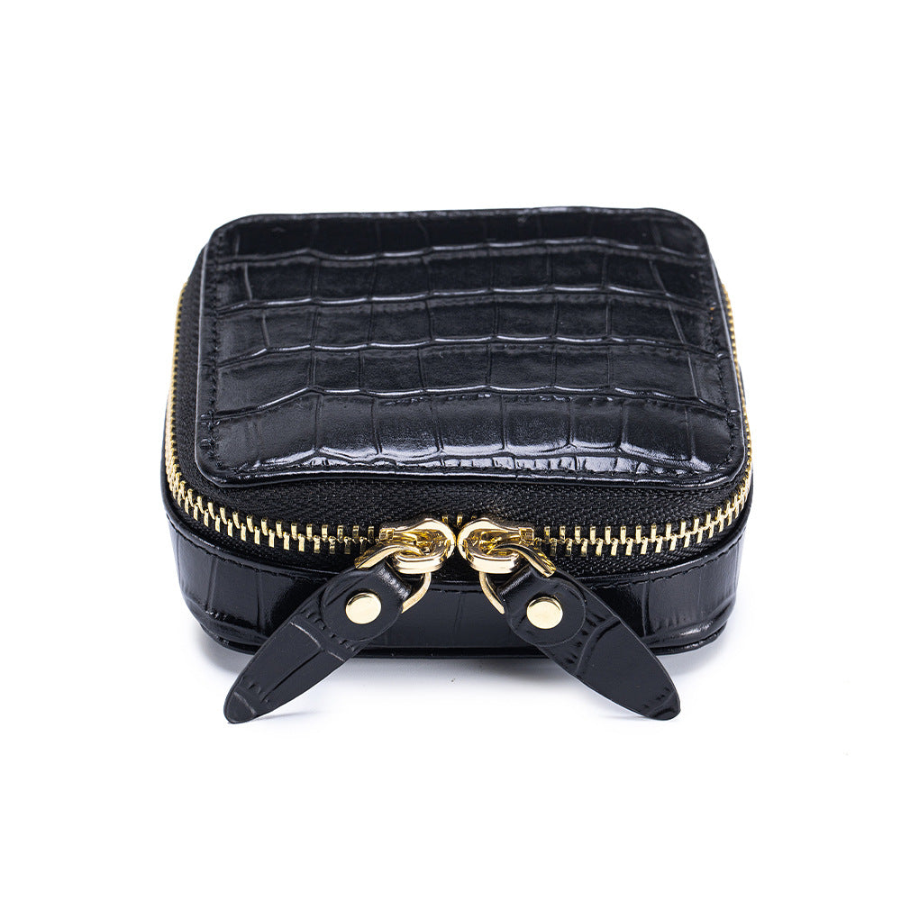 Bijou Croc-Textured Travel Jewelry Case