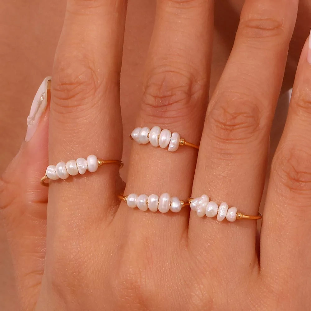Anaïs Freshwater Baroque Pearl Ring – 18K Gold-Plated