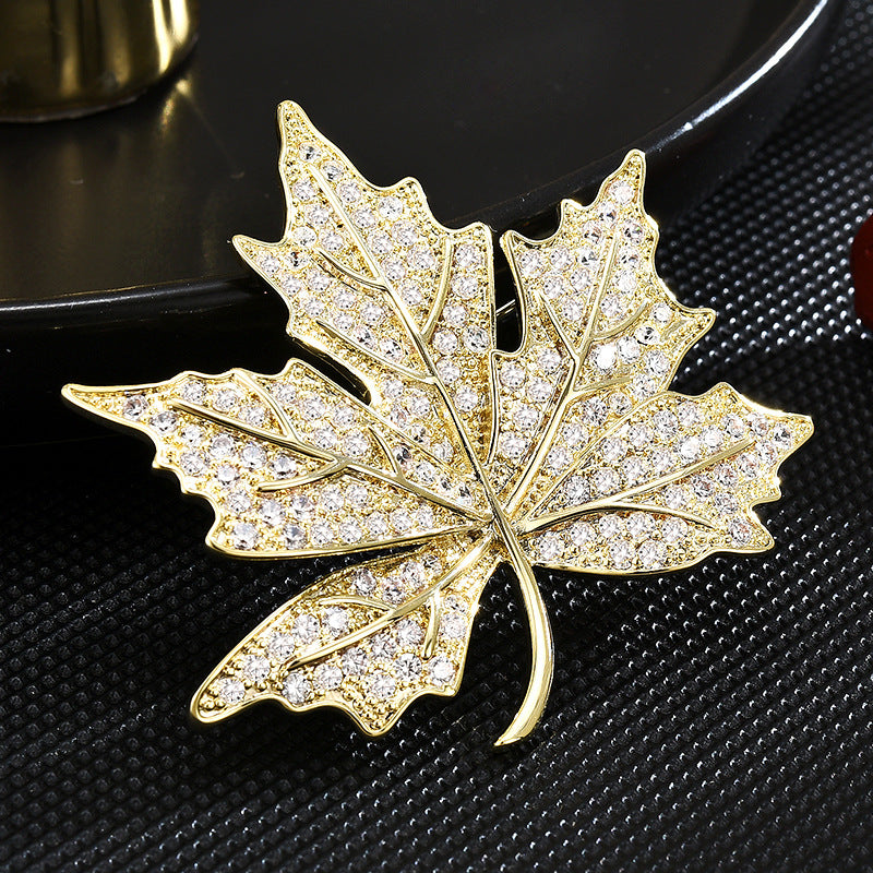 Aubrey Gold-Tone Maple Leaf Brooch