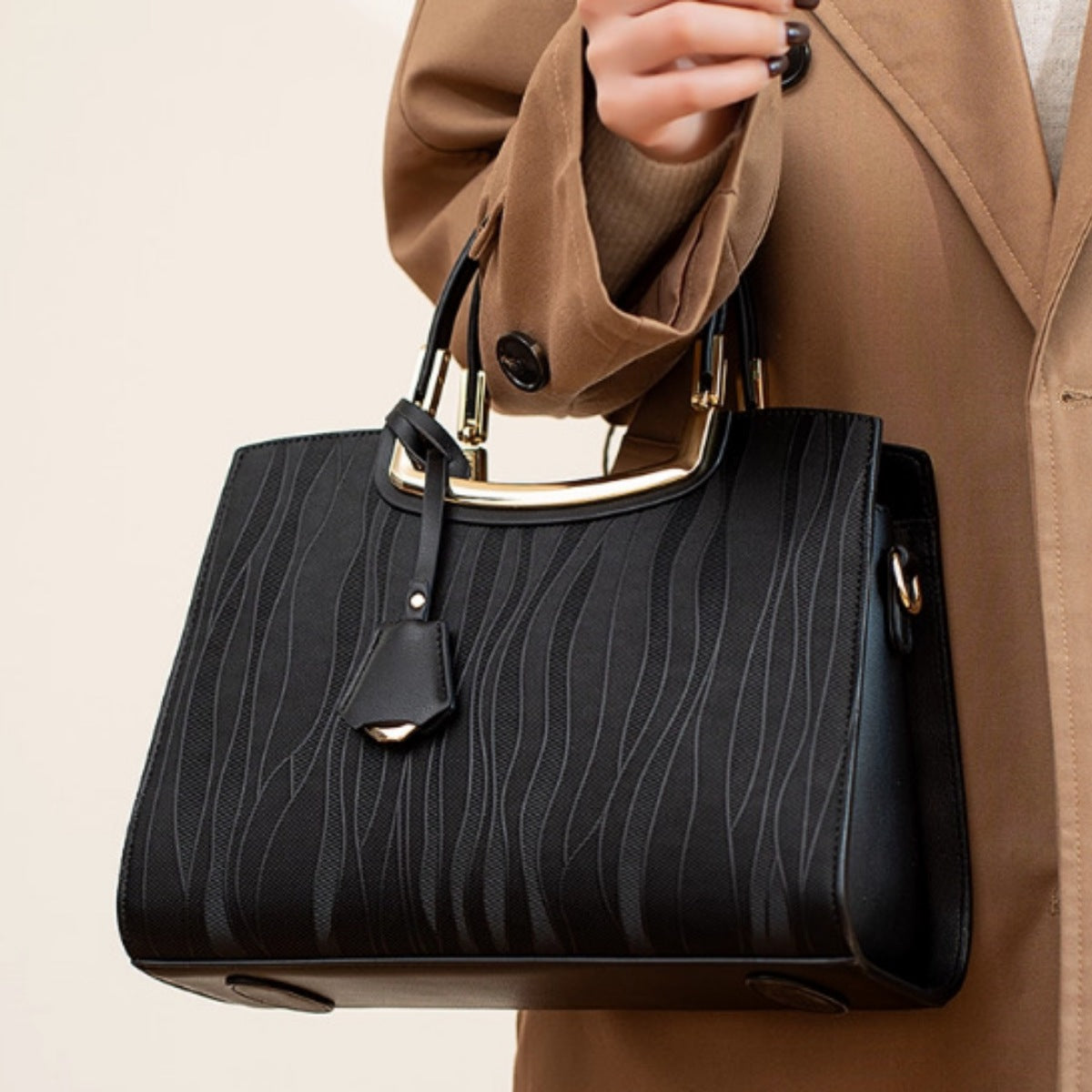 Valentina Textured Top Handle Bag