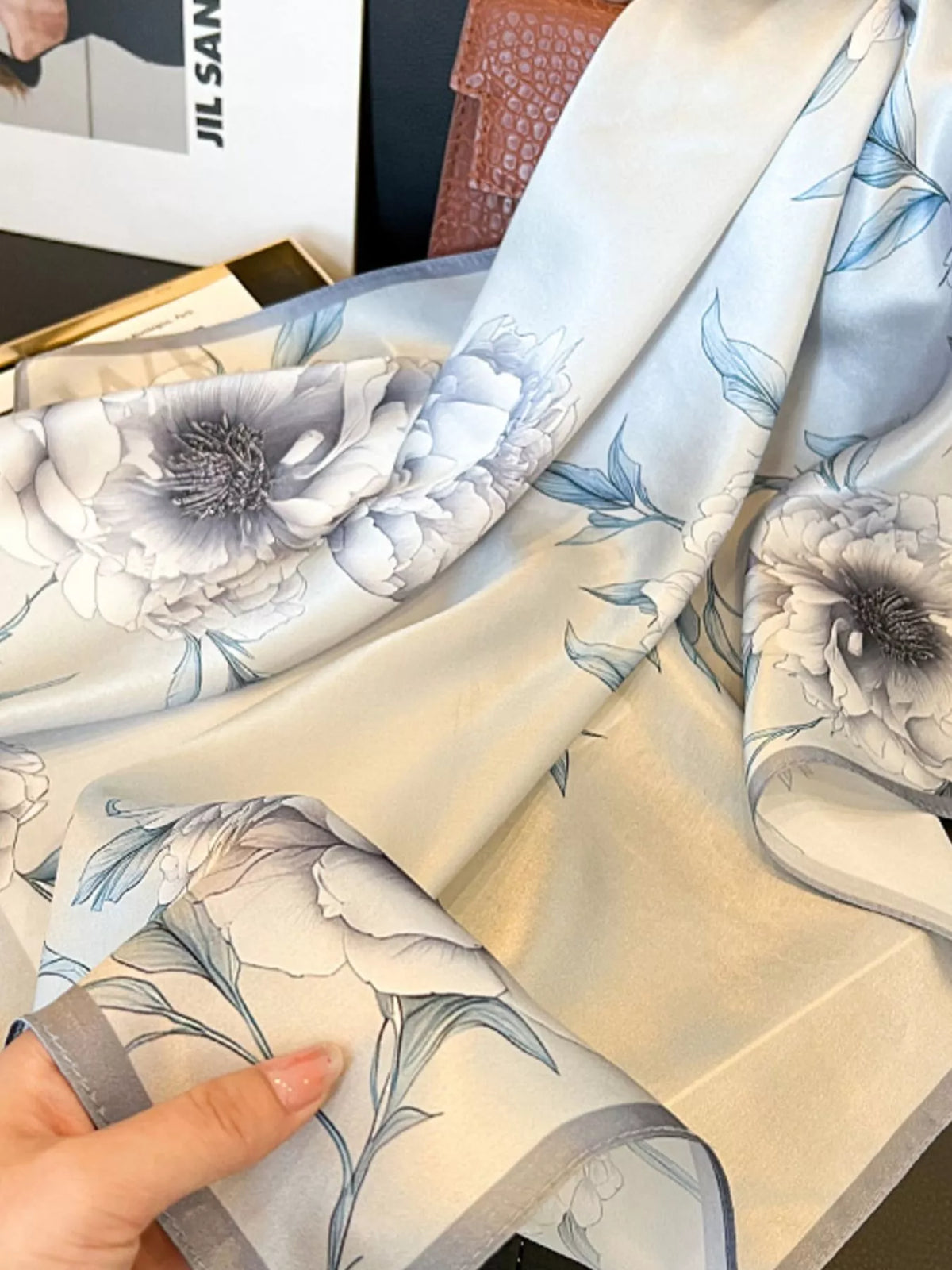 Fleur Floral Silk Square Scarf
