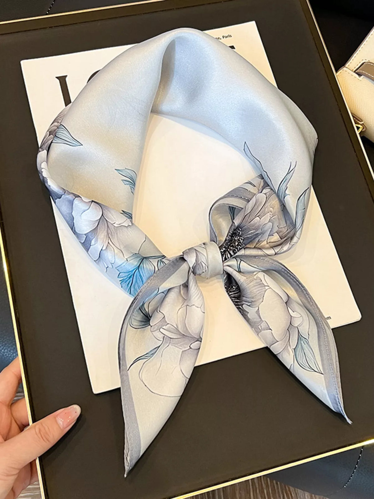 Fleur Floral Silk Square Scarf