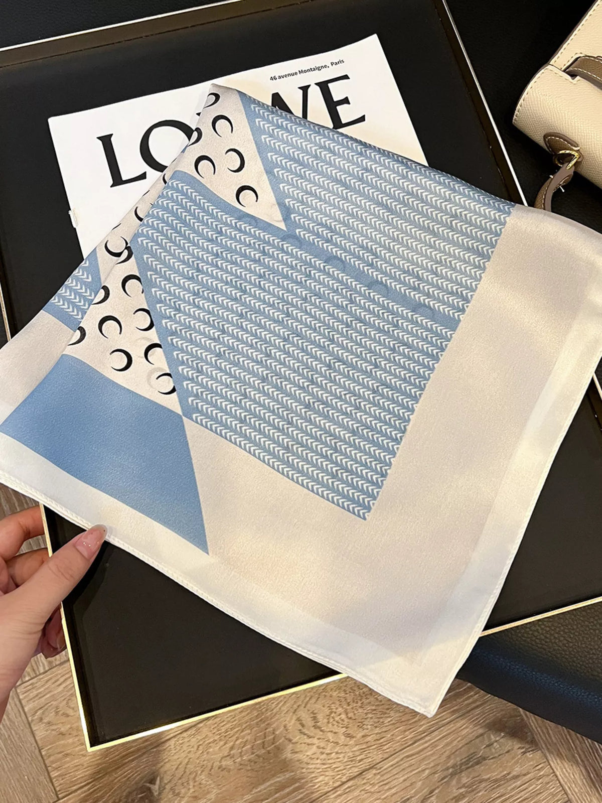 Céleste Light Blue Silk Square Scarf