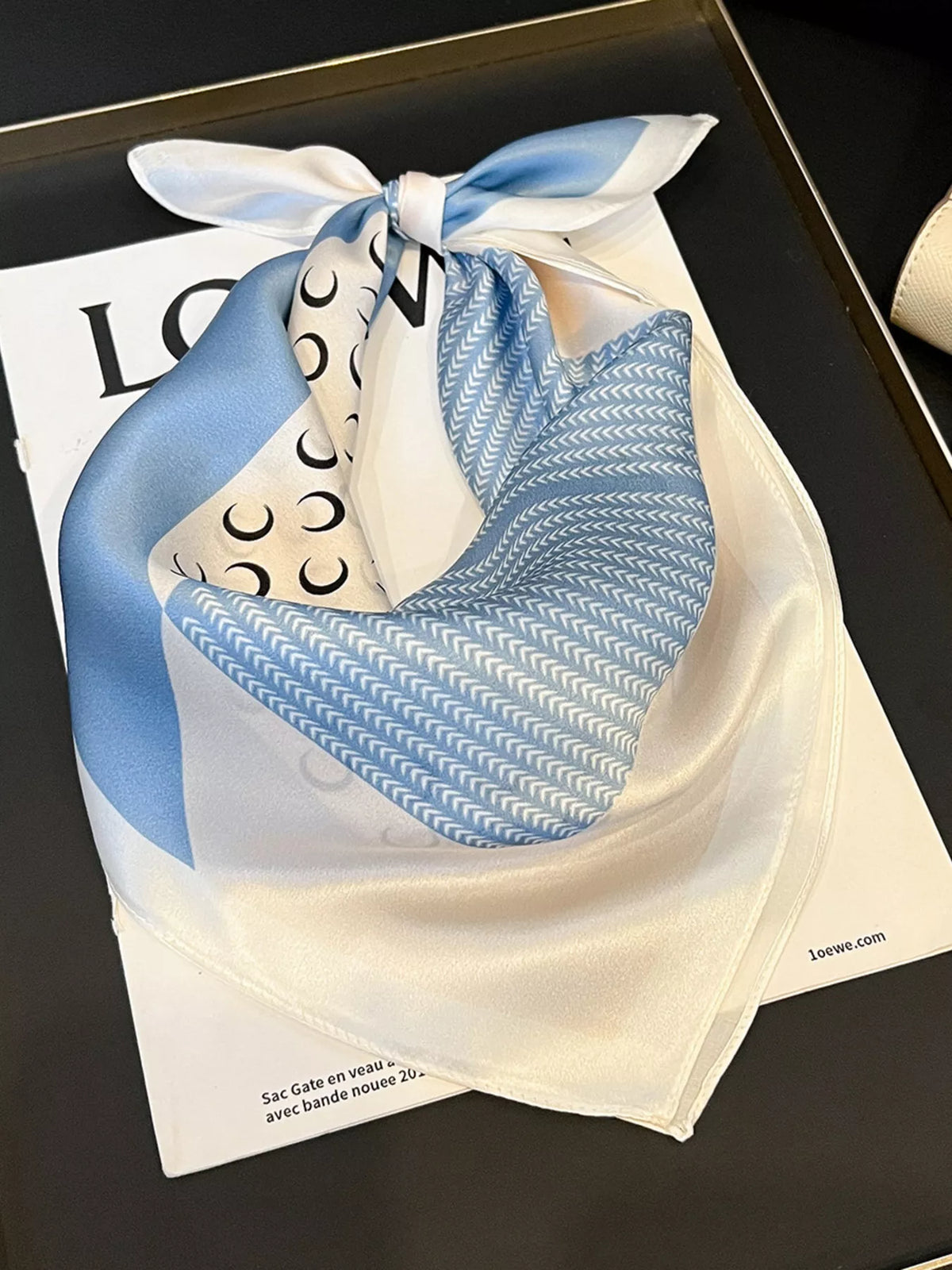 Céleste Light Blue Silk Square Scarf
