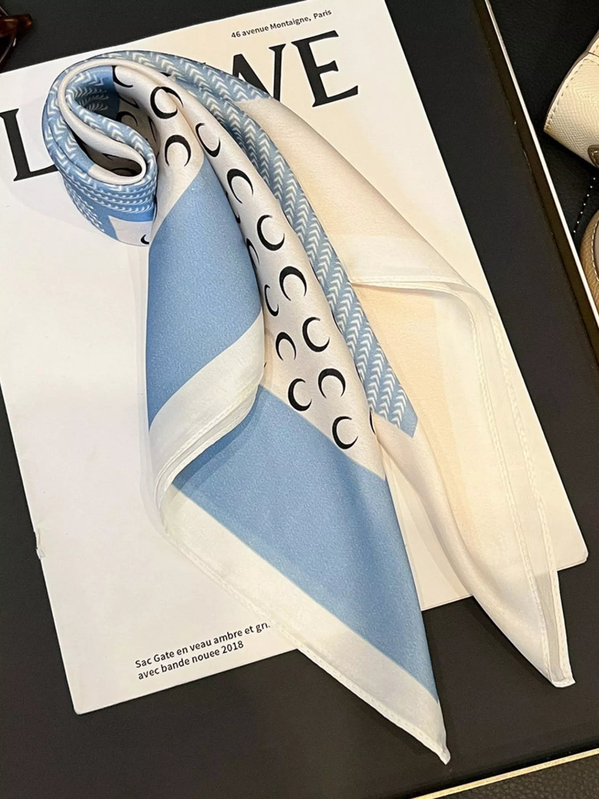 Céleste Light Blue Silk Square Scarf