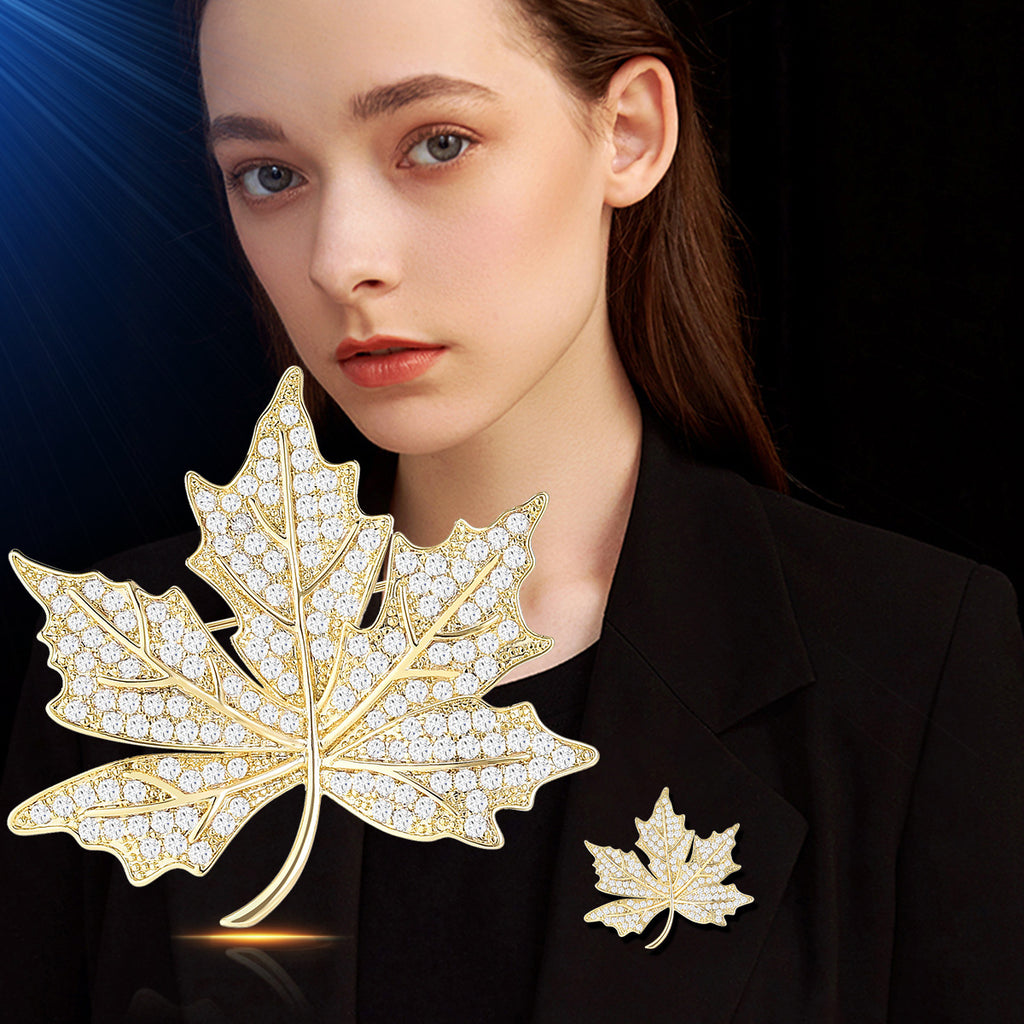 Aubrey Gold-Tone Maple Leaf Brooch
