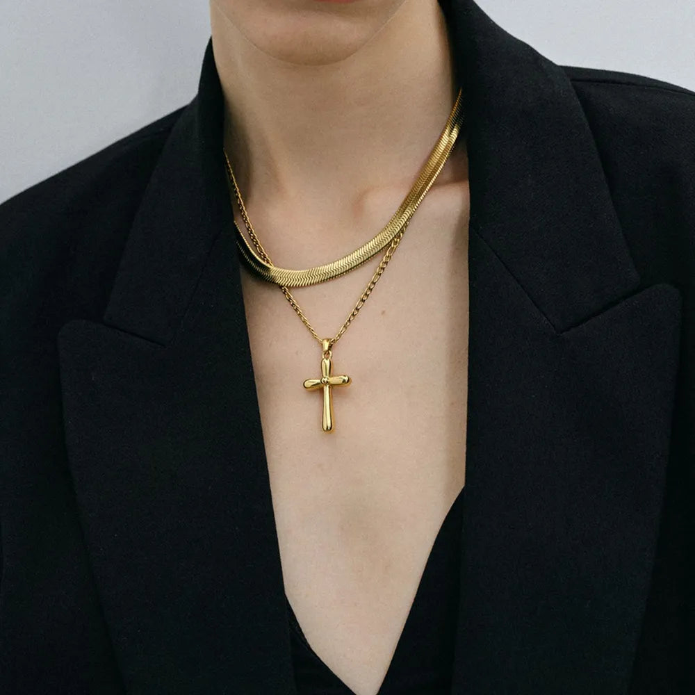 Isabelle 18K Gold-Plated Cross Necklace