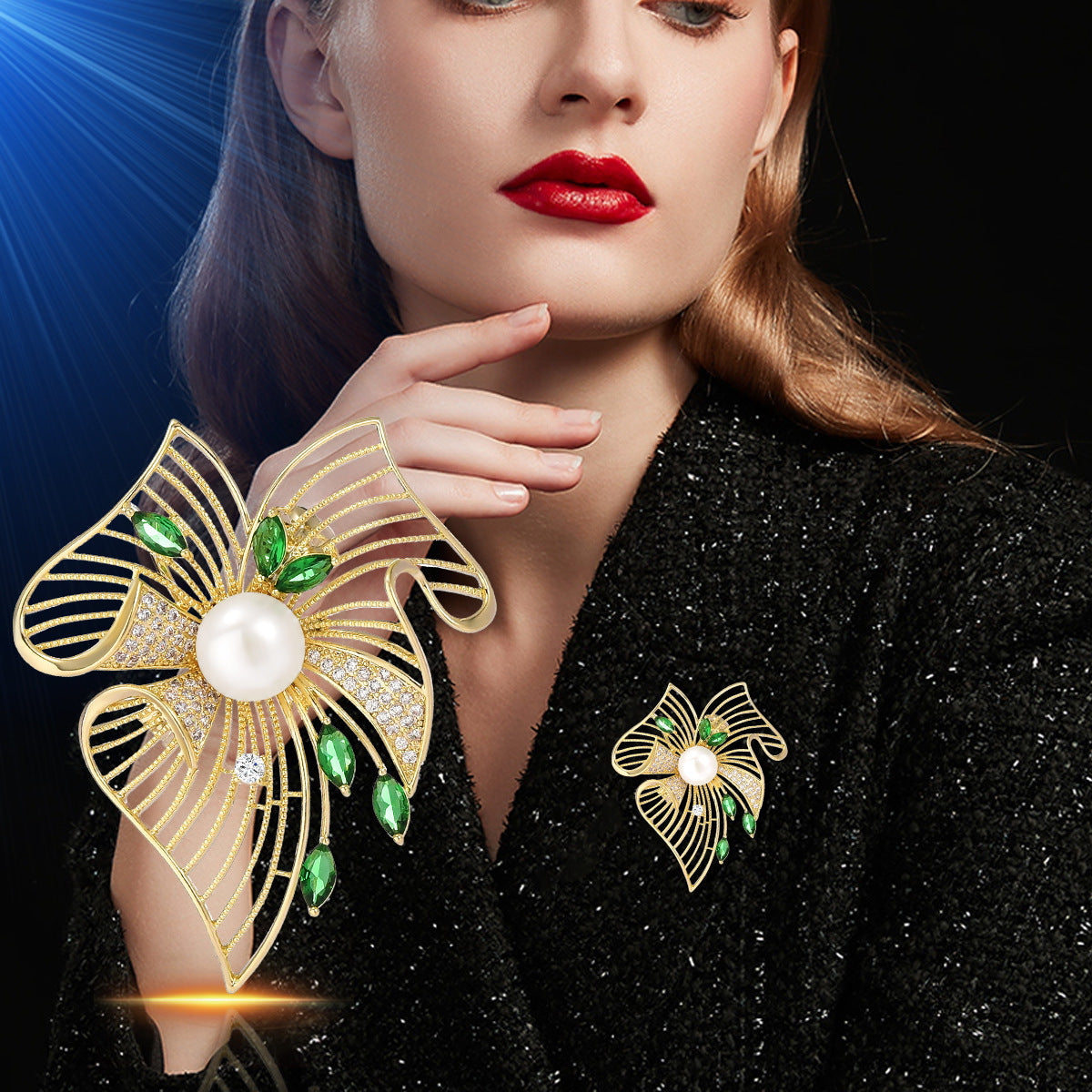 Sylvie Freshwater Pearl Leaf Brooch