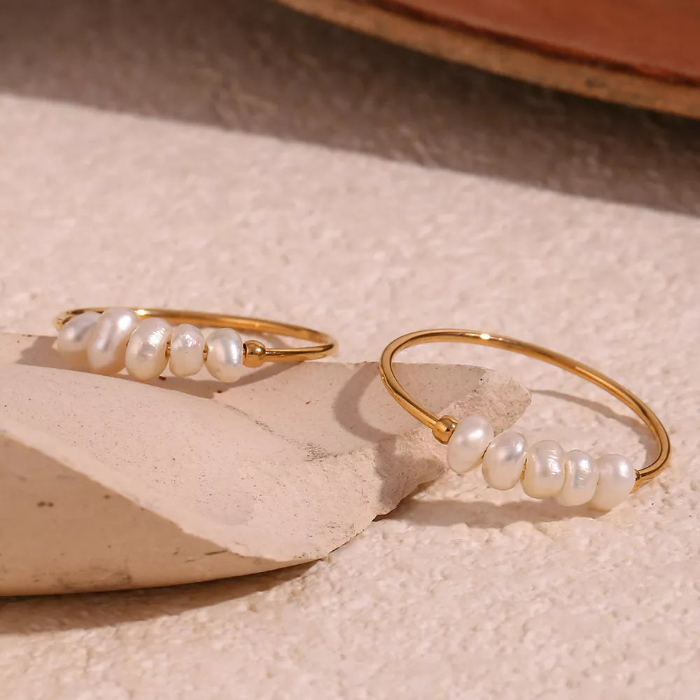 Anaïs Freshwater Baroque Pearl Ring – 18K Gold-Plated