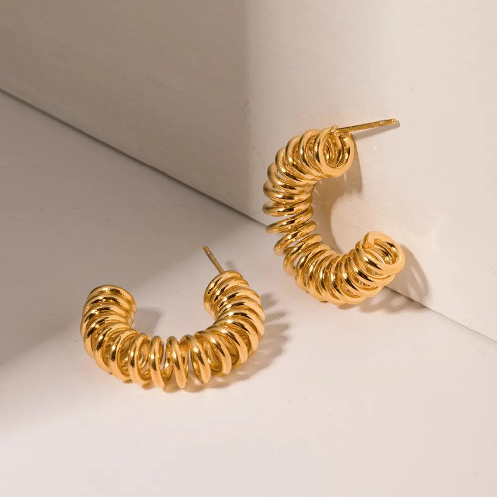 Estelle 18K Gold-Plated C-Hoop Earrings