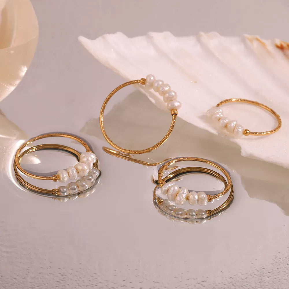 Anaïs Freshwater Baroque Pearl Ring – 18K Gold-Plated