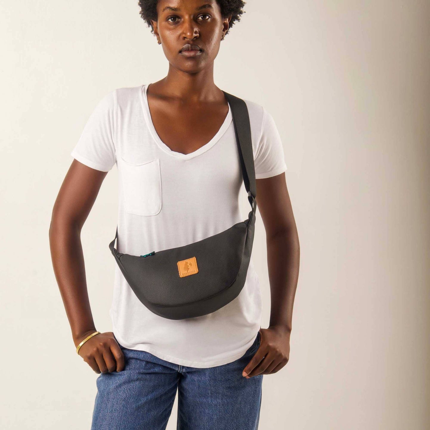 Round Mini Vegan Leather Crossbody Shoulder Bag