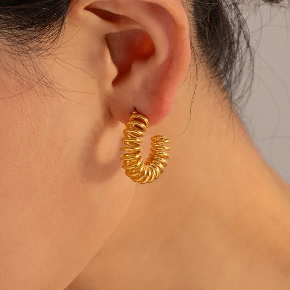 Estelle 18K Gold-Plated C-Hoop Earrings