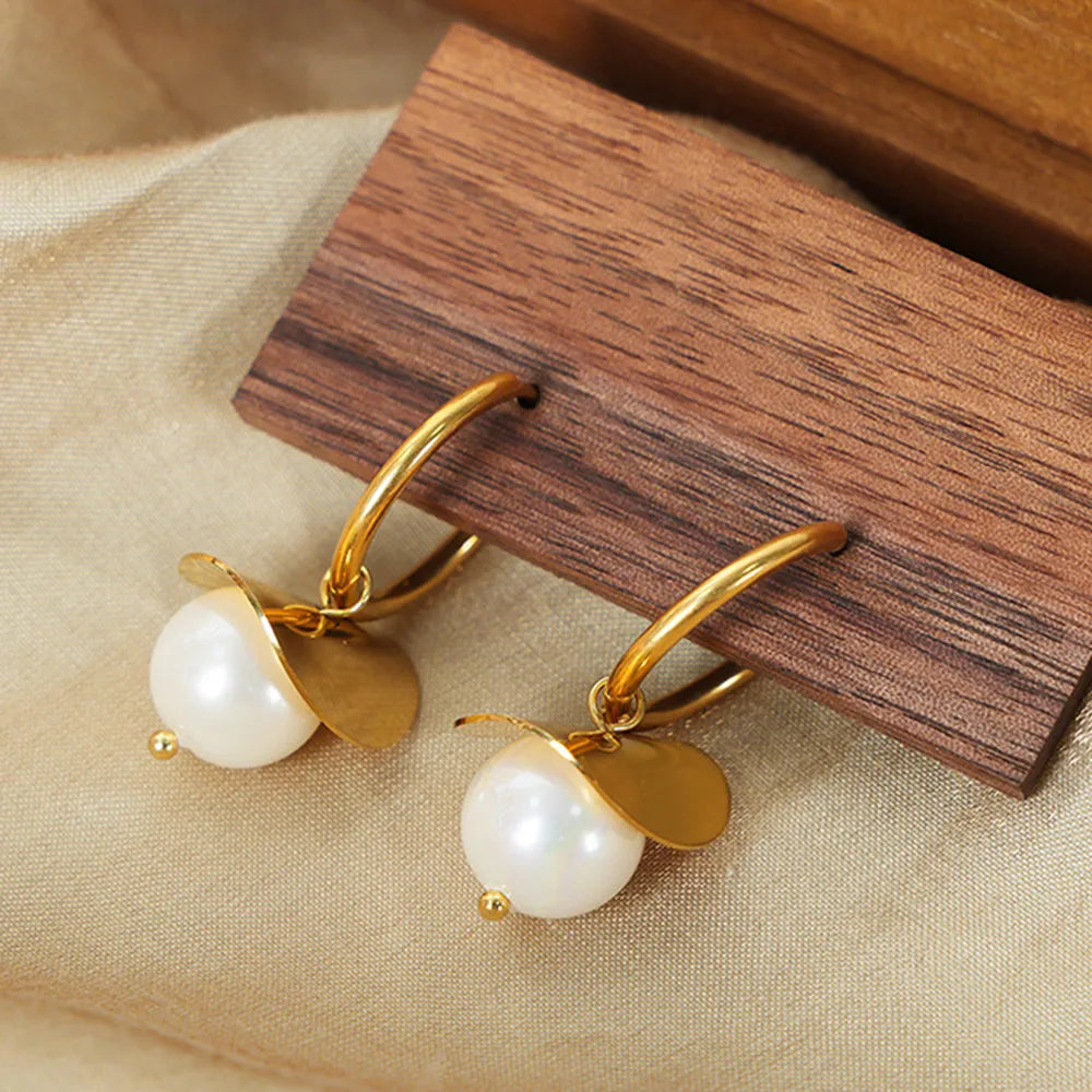 Céline Bead Dangle Earrings – 18K Gold-Plated