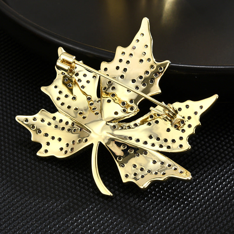 Aubrey Gold-Tone Maple Leaf Brooch