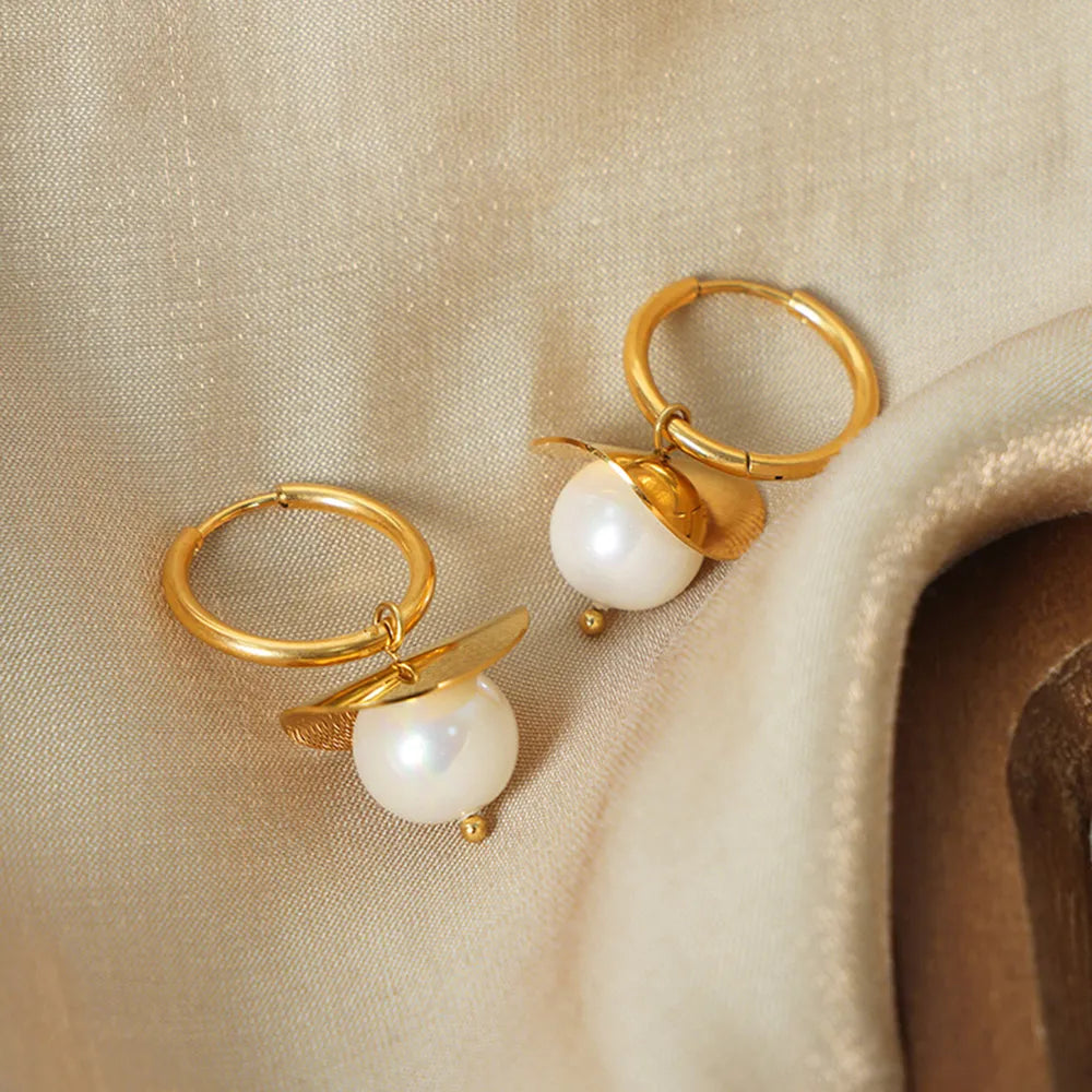 Céline Bead Dangle Earrings – 18K Gold-Plated