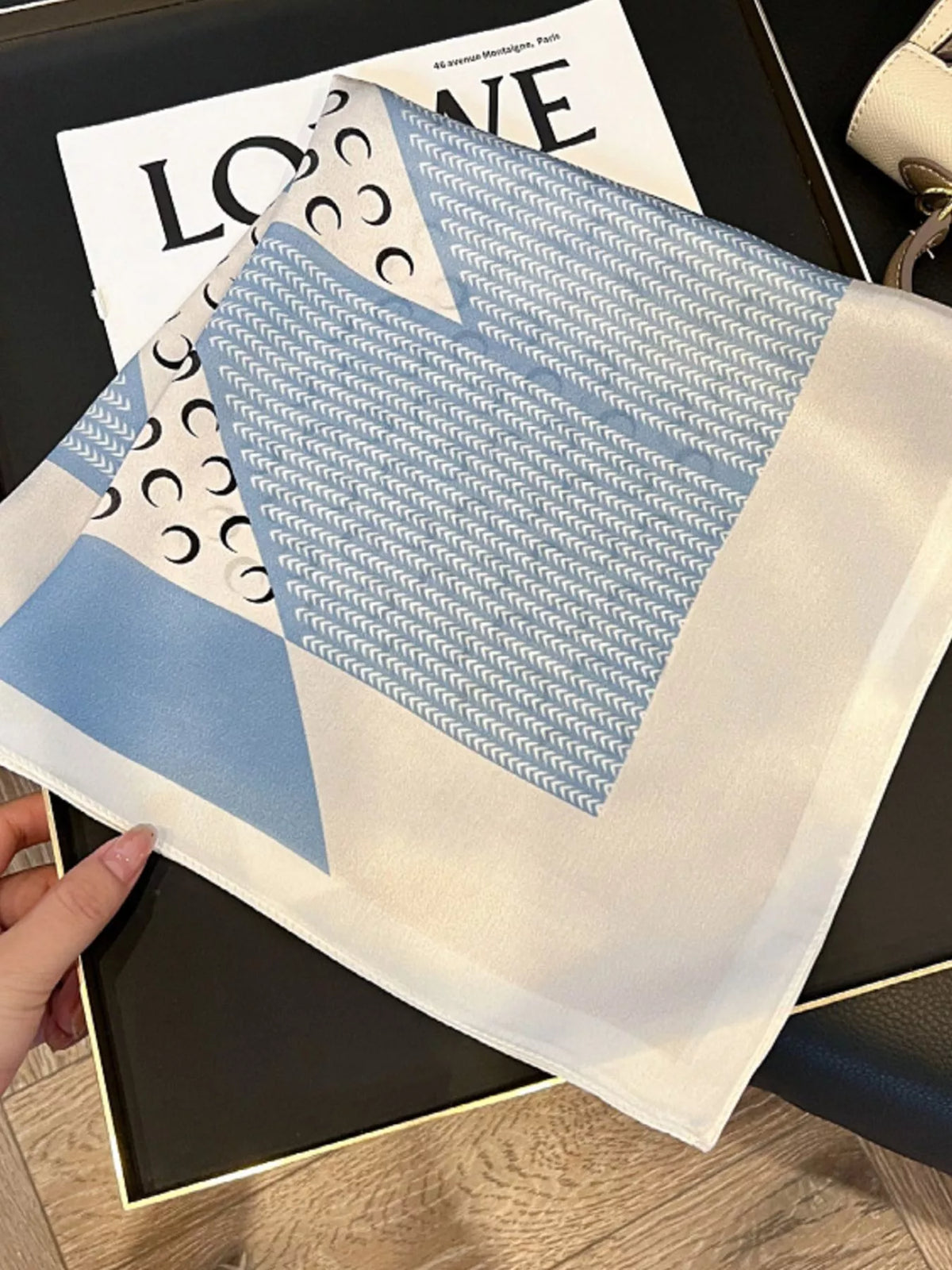 Céleste Light Blue Silk Square Scarf