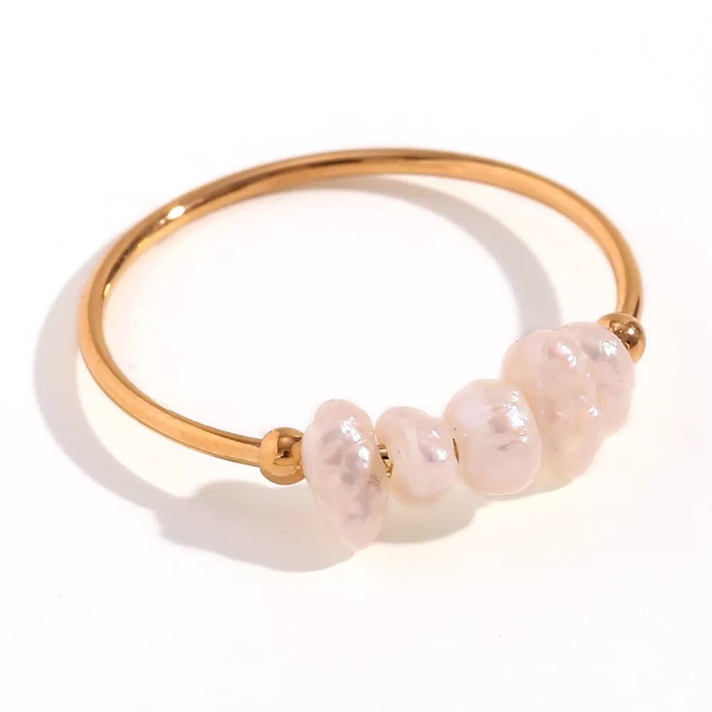 Anaïs Freshwater Baroque Pearl Ring – 18K Gold-Plated
